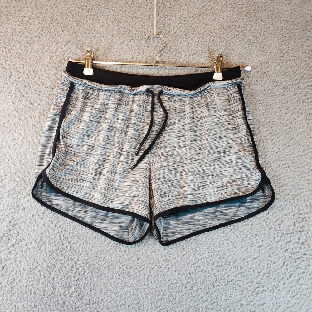 RIBoom Shorts Womens Medium Gray Running Black Freedom & Leisure Drawstring‎